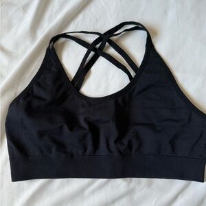 Black Strappy Sports Bra